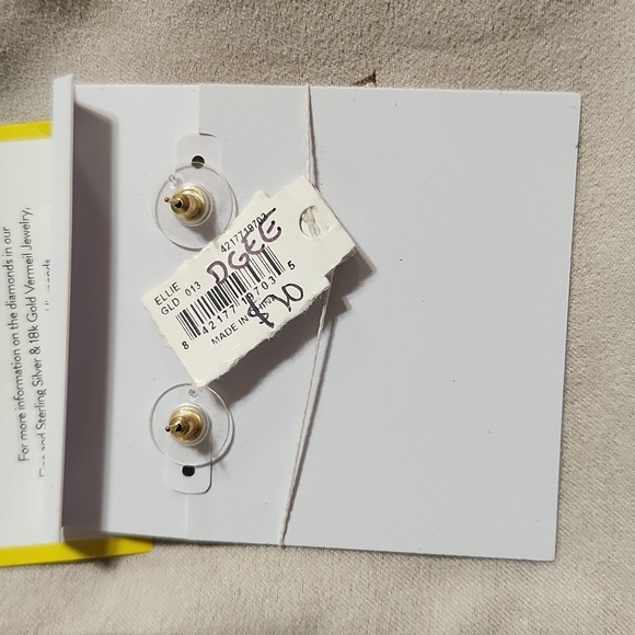 Kendra Scott Ellie Gold Black Glitter Stud Earrings NWT - Picture 5 of 5